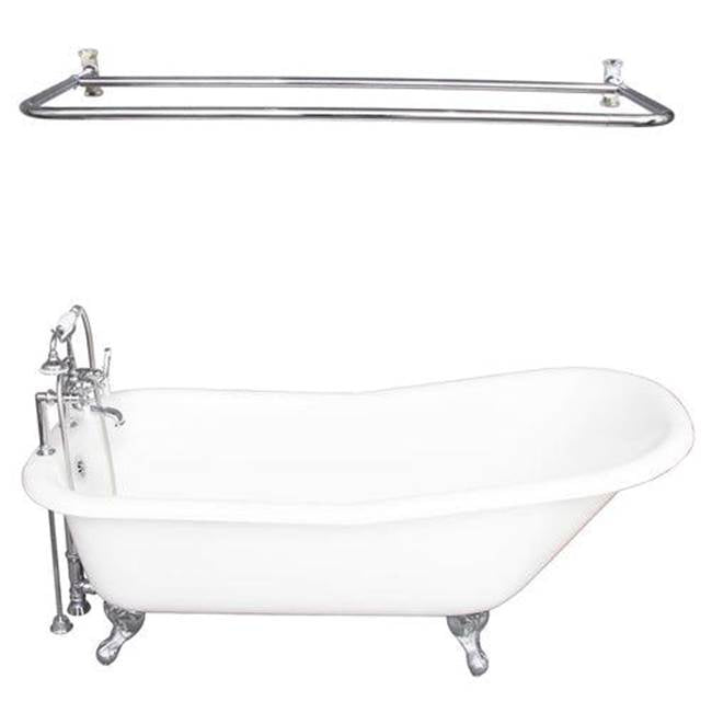 Barclay - Tub Kit 67'' CI Slipper, Shwr Rd,Filler,Supplies, Drain-Chrm - Polished Chrome
