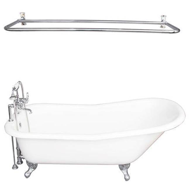 Barclay - Tub Kit 67'' CI Slipper, Shwr Rd,Filler,Supplies, Drain-Chrm - Polished Chrome