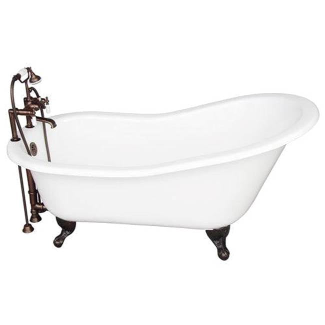 Barclay - Tub Kit 67'' CI Slipper, Tub Filler, Supplies, Drain-ORB - Oil Rubbed Bronze