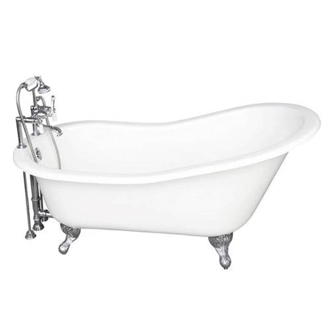 Barclay - Tub Kit 60'' CI Slipper, Tub Filler, Supplies, Drain-Chrome - Polished Chrome