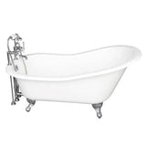 Barclay - Tub Kit 60'' CI Slipper, Tub Filler, Supplies, Drain-Chrome - Polished Chrome