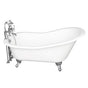 Barclay - Tub Kit 60'' CI Slipper, Tub Filler, Supplies, Drain-Chrome - Polished Chrome
