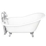 Barclay - Tub Kit 60'' CI Slipper, Tub Filler, Supplies, Drain-Chrome - Polished Chrome