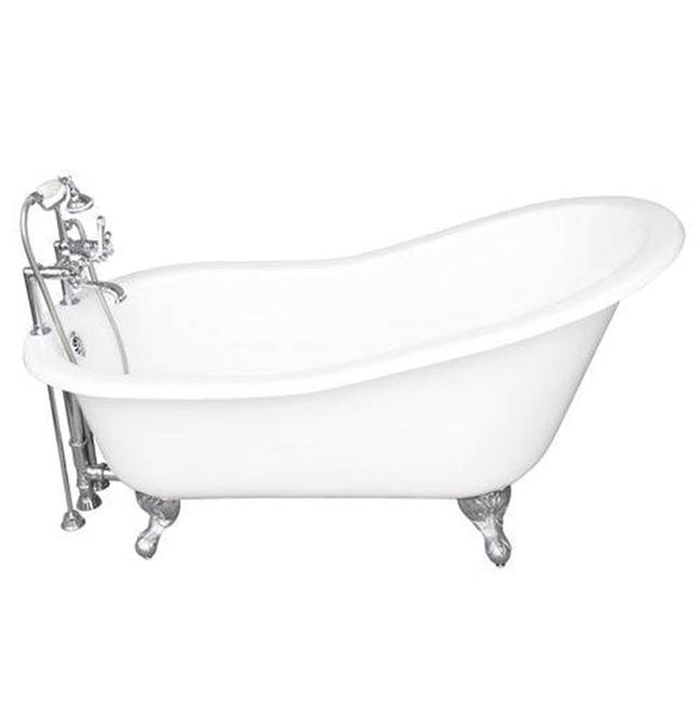 Barclay - Tub Kit 60'' CI Slipper, Tub Filler, Supplies, Drain-Chrome - Polished Chrome