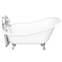 Barclay - Tub Kit 60'' CI Slipper, Tub Filler, Supplies, Drain-Chrome - Polished Chrome