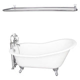 Barclay - Tub Kit 60'' CI Slipper, Shwr Rd,Filler,Supplies, Drain-Chrm - Polished Chrome