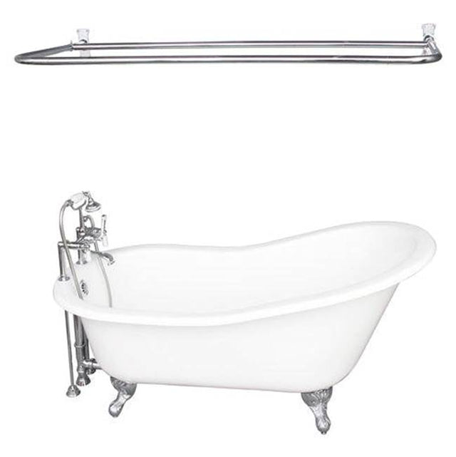 Barclay - Tub Kit 60'' CI Slipper, Shwr Rd,Filler,Supplies, Drain-Chrm - Polished Chrome