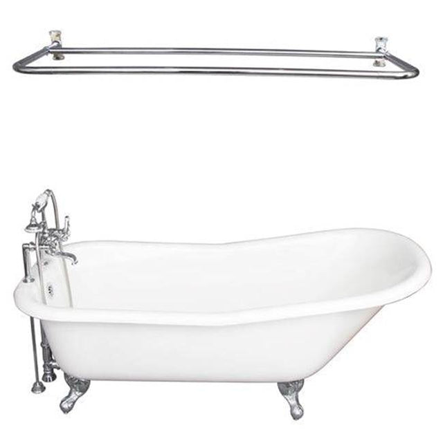 Barclay - Tub Kit 60'' CI Slipper, Shwr Rd,Filler,Supplies, Drain-Chrm - Polished Chrome