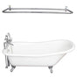 Barclay - Tub Kit 60'' CI Slipper, Shwr Rd,Filler,Supplies, Drain-Chrm - Polished Chrome