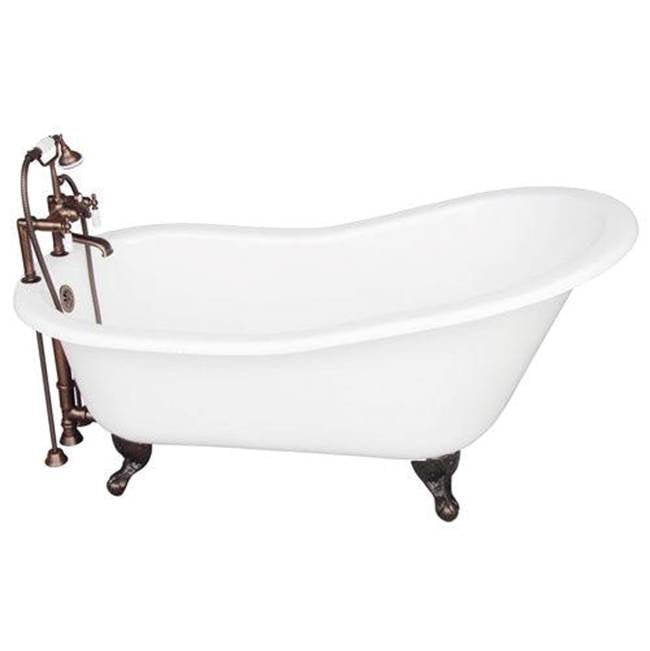 Barclay - Tub Kit 60'' CI Slipper, Tub Filler, Supplies, Drain-ORB - Oil Rubbed Bronze
