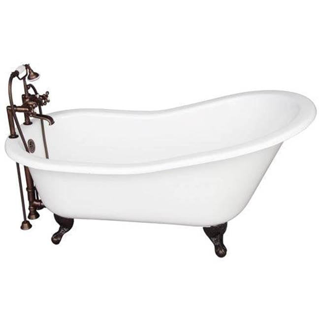 Barclay - Tub Kit 60'' CI Slipper, Tub Filler, Supplies, Drain-ORB - Oil Rubbed Bronze