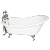 Barclay - Tub Kit 60'' CI Slipper, Tub Filler, Supplies, Drain-BrNkl - Satin Nickel