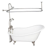Barclay - Tub Kit 60'' CI Slipper, Shwr Unit, Supplies, Drain-BrNkl - Satin Nickel