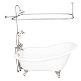 Barclay - Tub Kit 60'' CI Slipper, Shwr Unit, Supplies, Drain-BrNkl - Satin Nickel