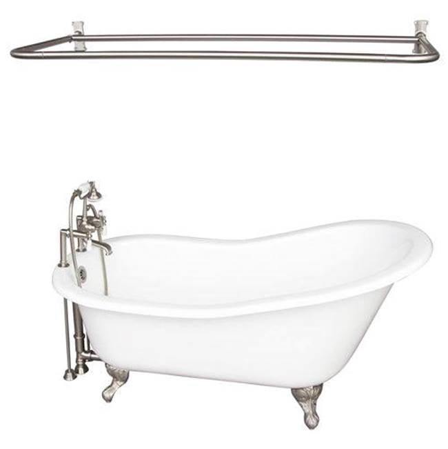 Barclay - Tub Kit 60'' CI Slipper, Shwr Rd,Filler,Supplies,Drain-BrNkl - Satin Nickel