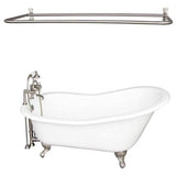 Barclay - Tub Kit 60'' CI Slipper, Shwr Rd,Filler,Supplies,Drain-BrNkl - Satin Nickel