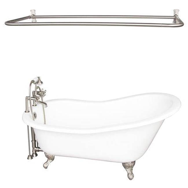 Barclay - Tub Kit 60'' CI Slipper, Shwr Rd,Filler,Supplies,Drain-BrNkl - Satin Nickel