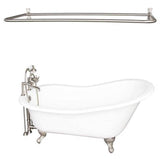 Barclay - Tub Kit 60'' CI Slipper, Shwr Rd,Filler,Supplies,Drain-BrNkl - Satin Nickel