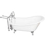 Barclay - Tub Kit 60'' CI Slipper, Tub Filler, Supplies, Drain-Chrome - Polished Chrome