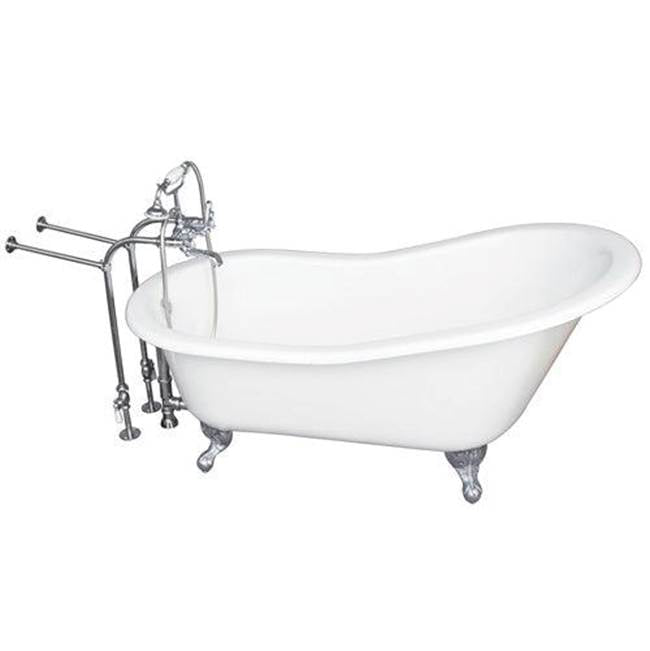 Barclay - Tub Kit 60'' CI Slipper, Tub Filler, Supplies, Drain-Chrome - Polished Chrome