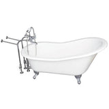 Barclay - Tub Kit 60'' CI Slipper, Tub Filler, Supplies, Drain-Chrome - Polished Chrome