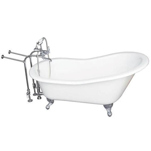 Barclay - Tub Kit 60'' CI Slipper, Tub Filler, Supplies, Drain-Chrome - Polished Chrome