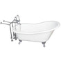 Barclay - Tub Kit 60'' CI Slipper, Tub Filler, Supplies, Drain-Chrome - Polished Chrome
