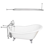 Barclay - Tub Kit 60'' CI Slipper, Shwr Rd,Filler,Supplies, Drain-Chrm - Polished Chrome