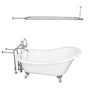 Barclay - Tub Kit 60'' CI Slipper, Shwr Rd,Filler,Supplies, Drain-Chrm - Polished Chrome