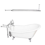 Barclay - Tub Kit 60'' CI Slipper, Shwr Rd,Filler,Supplies, Drain-Chrm - Polished Chrome