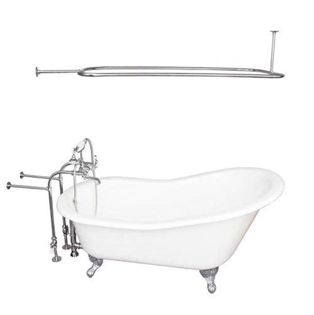Barclay - Tub Kit 60'' CI Slipper, Shwr Rd,Filler,Supplies, Drain-Chrm - Polished Chrome