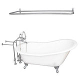 Barclay - Tub Kit 60'' CI Slipper, Shwr Rd,Filler,Supplies, Drain-Chrm - Polished Chrome