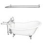 Barclay - Tub Kit 60'' CI Slipper, Shwr Rd,Filler,Supplies, Drain-Chrm - Polished Chrome