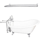 Barclay - Tub Kit 60'' CI Slipper, Shwr Rd,Filler,Supplies, Drain-Chrm - Polished Chrome