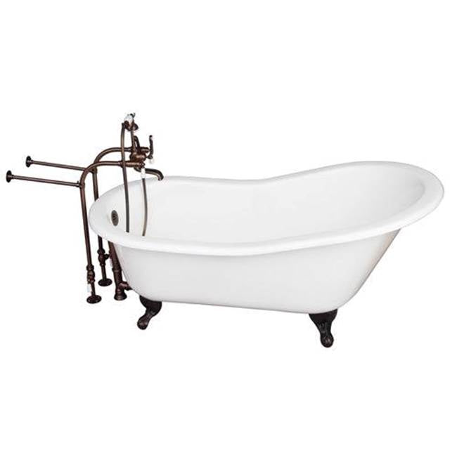 Barclay - Tub Kit 60'' CI Slipper, Tub Filler, Supplies, Drain-ORB - Oil Rubbed Bronze