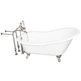 Barclay - Tub Kit 60'' CI Slipper, Tub Filler, Supplies, Drain-BrNkl - Satin Nickel