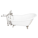 Barclay - Tub Kit 60'' CI Slipper, Tub Filler, Supplies, Drain-BrNkl - Satin Nickel