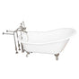 Barclay - Tub Kit 60'' CI Slipper, Tub Filler, Supplies, Drain-BrNkl - Satin Nickel