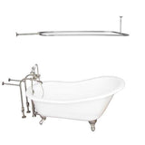 Barclay - Tub Kit 60'' CI Slipper, Shwr Rd,Filler,Supplies,Drain-BrNkl - Satin Nickel