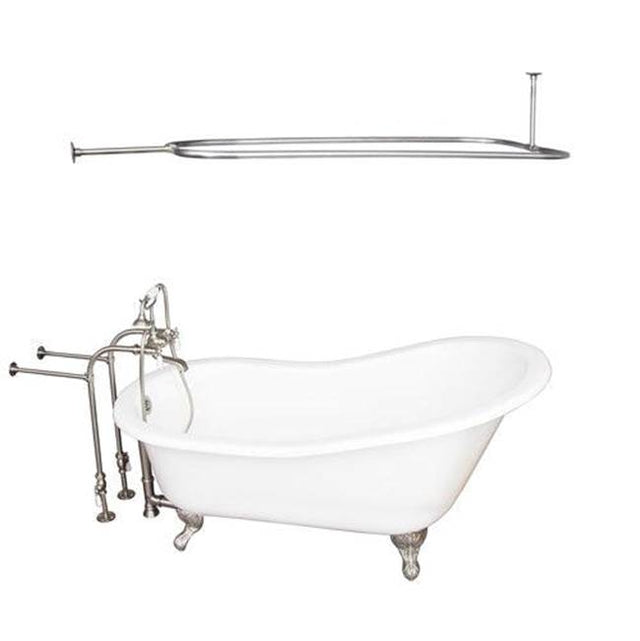 Barclay - Tub Kit 60'' CI Slipper, Shwr Rd,Filler,Supplies,Drain-BrNkl - Satin Nickel