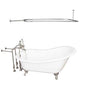 Barclay - Tub Kit 60'' CI Slipper, Shwr Rd,Filler,Supplies,Drain-BrNkl - Satin Nickel