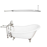Barclay - Tub Kit 60'' CI Slipper, Shwr Rd,Filler,Supplies,Drain-BrNkl - Satin Nickel