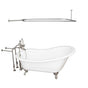 Barclay - Tub Kit 60'' CI Slipper, Shwr Rd,Filler,Supplies,Drain-BrNkl - Satin Nickel