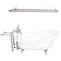Barclay - Tub Kit 60'' CI Slipper, Shwr Rd,Filler,Supplies,Drain-BrNkl - Satin Nickel
