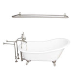 Barclay - Tub Kit 60'' CI Slipper, Shwr Rd,Filler,Supplies,Drain-BrNkl - Satin Nickel