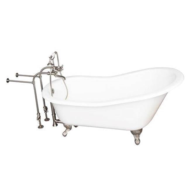Barclay - Tub Kit 67'' CI Slipper, Tub Filler, Supplies, Drain-BrNkl - Brushed Nickel