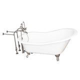 Barclay - Tub Kit 67'' CI Slipper, Tub Filler, Supplies, Drain-BrNkl - Brushed Nickel