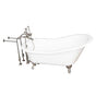 Barclay - Tub Kit 67'' CI Slipper, Tub Filler, Supplies, Drain-BrNkl - Brushed Nickel