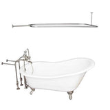 Barclay - Tub Kit 67'' CI Slipper, Shwr Rd,Filler,Supplies,Drain-BrNkl - Brushed Nickel