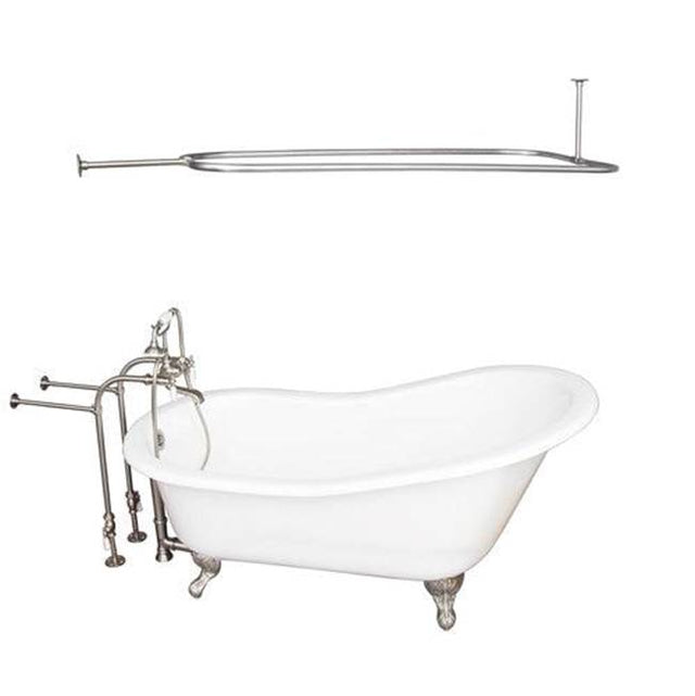 Barclay - Tub Kit 67'' CI Slipper, Shwr Rd,Filler,Supplies,Drain-BrNkl - Brushed Nickel
